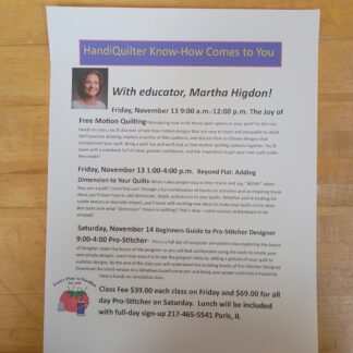 Beyond Flat: Adding dimensions to your quilt (Friday 1PM-4PM)